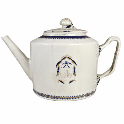 Chinese Export Neoclassical-Style Armorial Teapot, ca. 1800