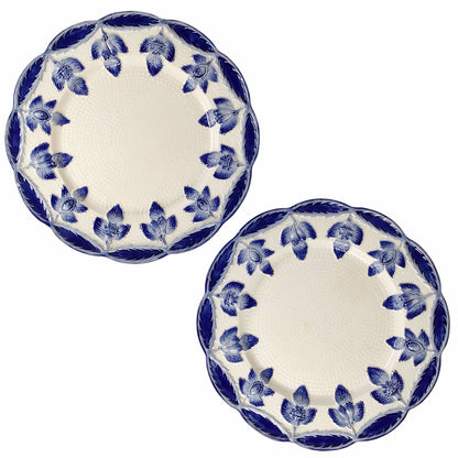 Pair/English Pearlware Cabinet Plates, ca. 1840