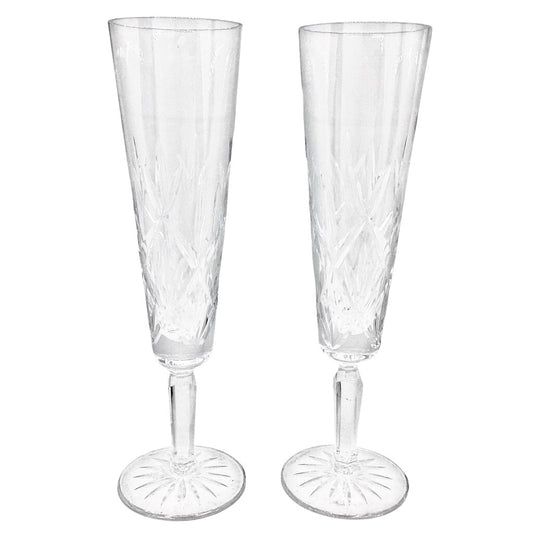 Pair of Tiffany & Co Sybil Crystal Champagne Flutes