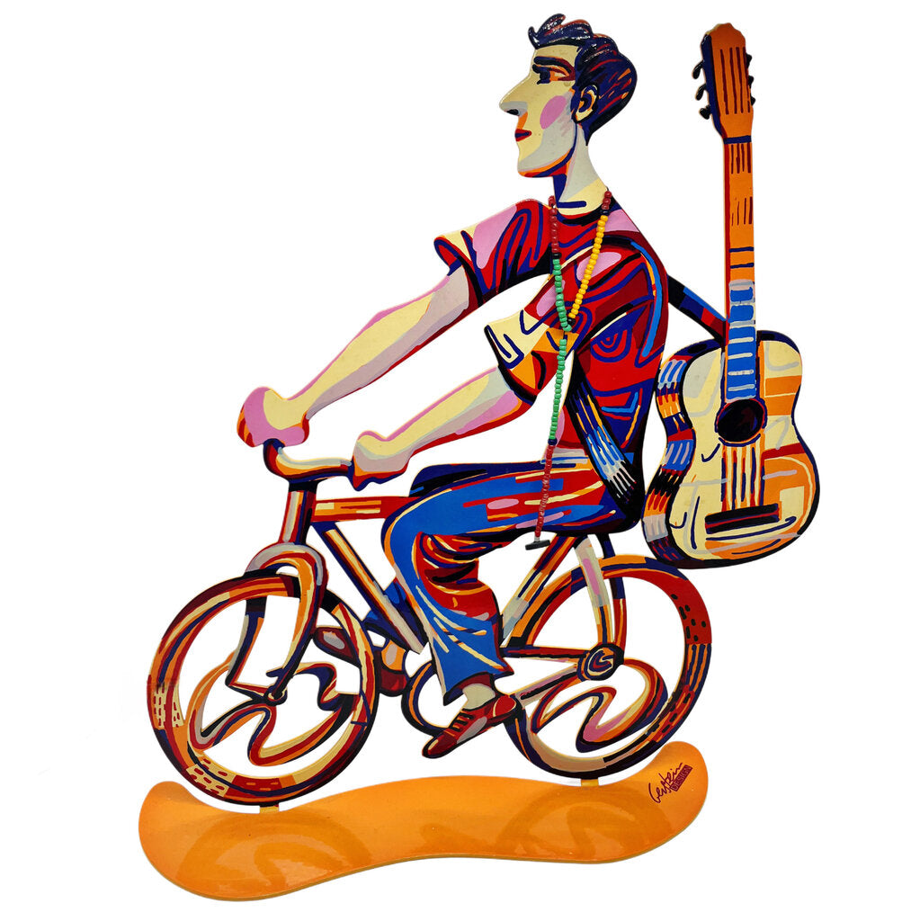 David Gerstein. Bicycle and Guitar. Print on Steel