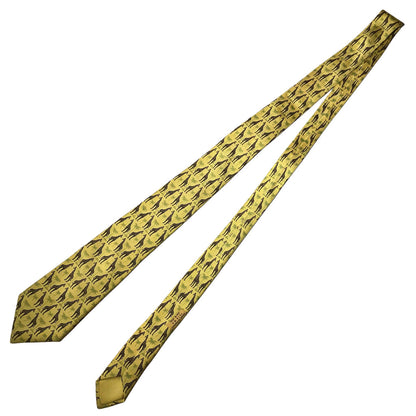 Hermes Yellow Giraffe Silk Necktie 7314 EA