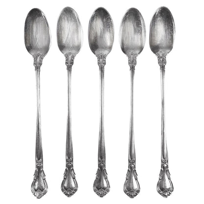 5 Gorham "Chantilly" Sterling Silver Iced Tea Spoons