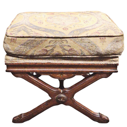 Upholstered Neoclassical Curule Stool