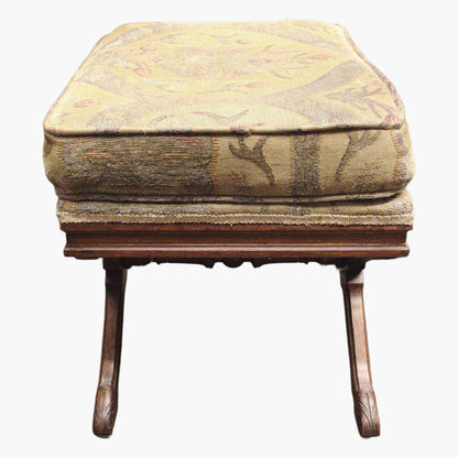 Upholstered Neoclassical Curule Stool