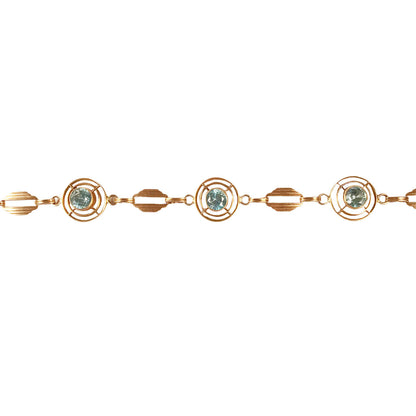 Antique Aquamarine & 14Kt Gold Bracelet