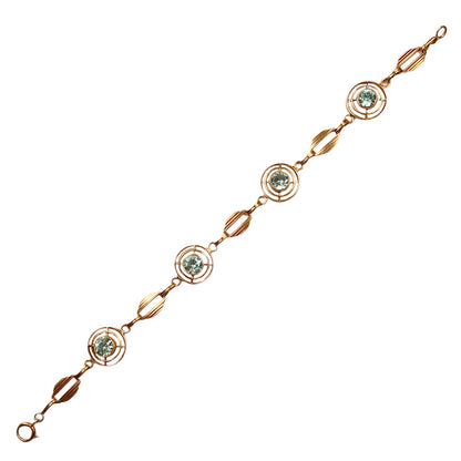 Antique Aquamarine & 14Kt Gold Bracelet