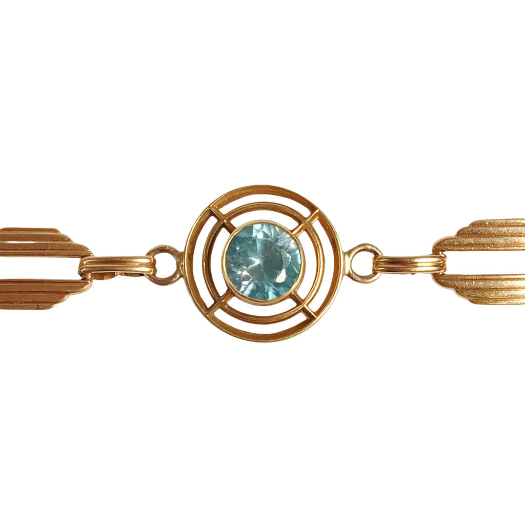 Antique Aquamarine & 14Kt Gold Bracelet