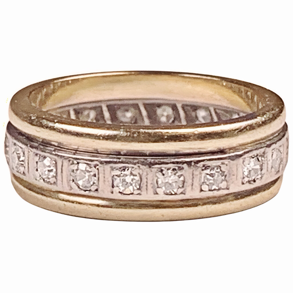 Diamon Eternity Ring in 14Kt Gold w. Gift Inscription Dated 1969