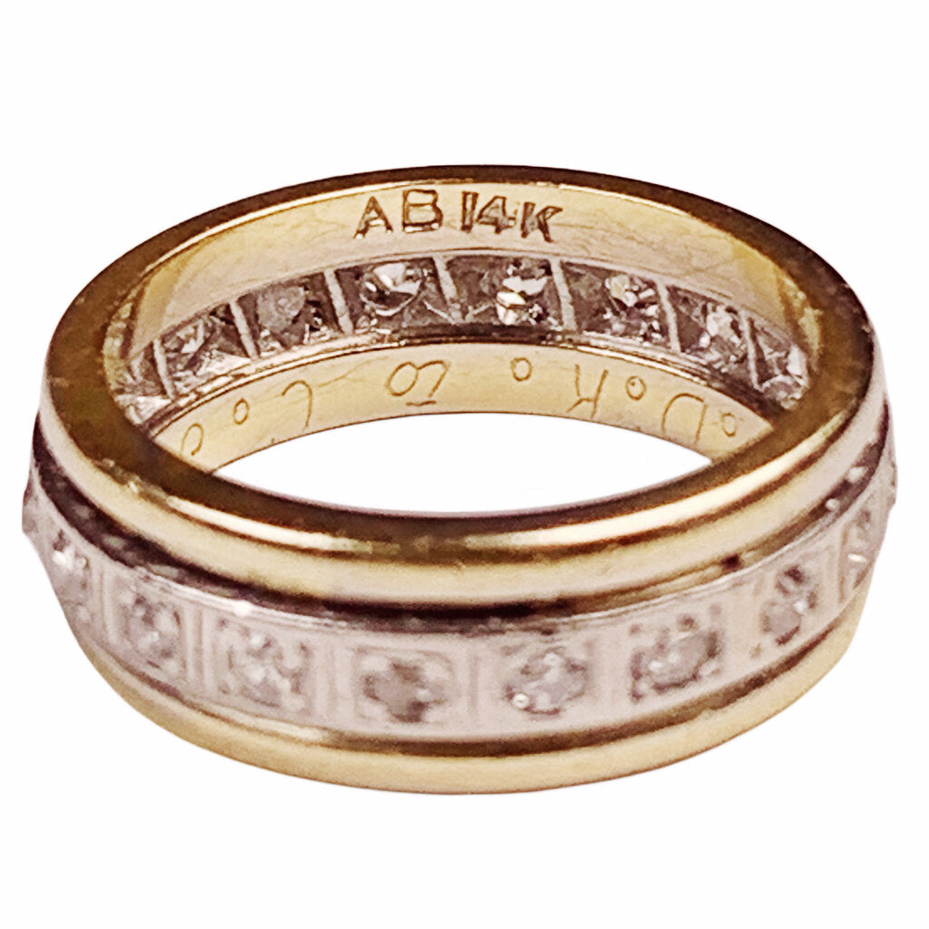 Diamon Eternity Ring in 14Kt Gold w. Gift Inscription Dated 1969