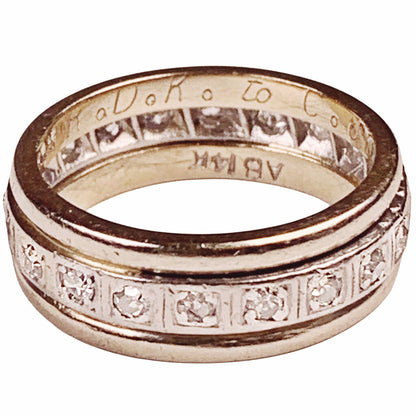 Diamon Eternity Ring in 14Kt Gold w. Gift Inscription Dated 1969