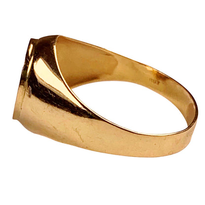 14Kt Tri-Color Gold Signet Ring Italy