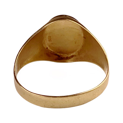 14Kt Tri-Color Gold Signet Ring Italy