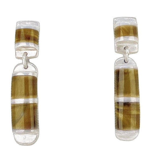 Mexico Tiger Eye & 950 Silver Earrings - Opportunity Shop DC