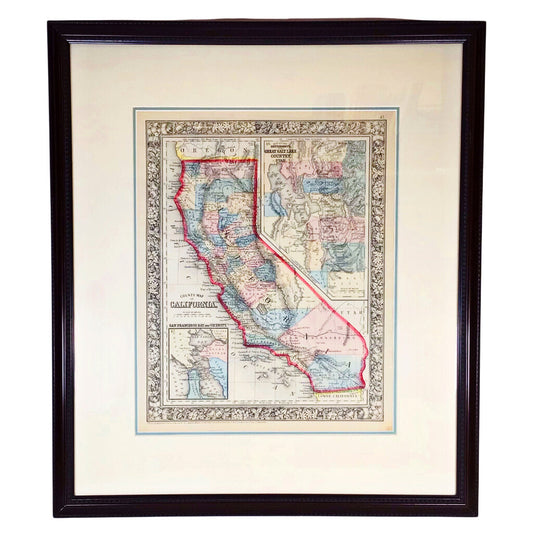 County Map of California. S. Augustus Mitchell, 1860.