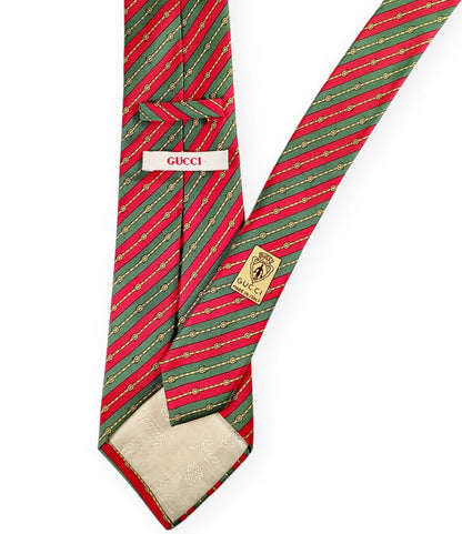 Gucci Vintage Red / Green Belt Silk Necktie