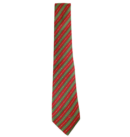 Gucci Vintage Red / Green Belt Silk Necktie - Opportunity Shop DC