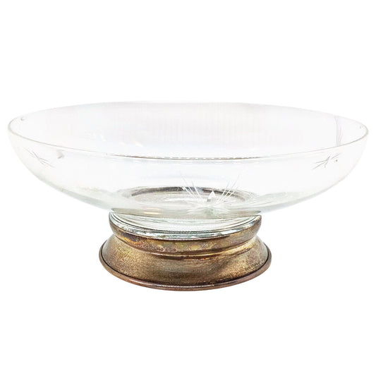 Wallace Sterling-Mounted Starburst Glass Condiment Bowl