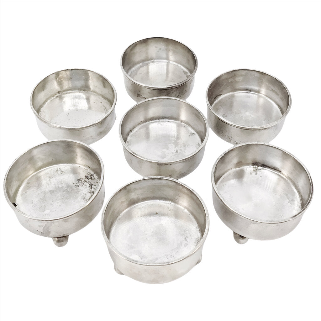 7 Tiffany Sterling Silver Open Salt Cellars, ca. 1880