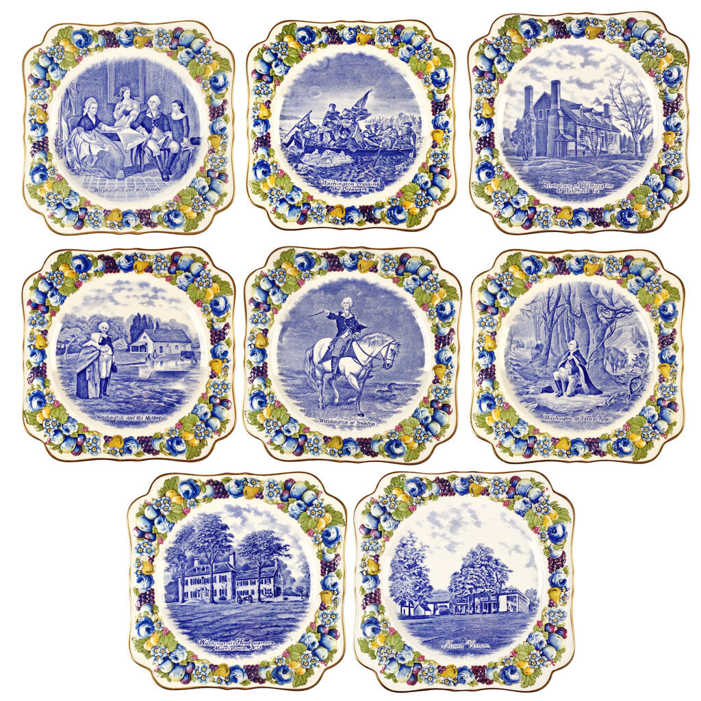 8 George Washington Bicentenary Commemorative Plates by Crown Ducal, ca. 1932