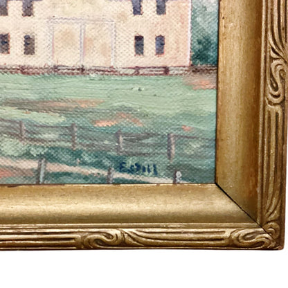 American Farm Scene. Indistinctly Signed. Early 20th c. Oil on Board