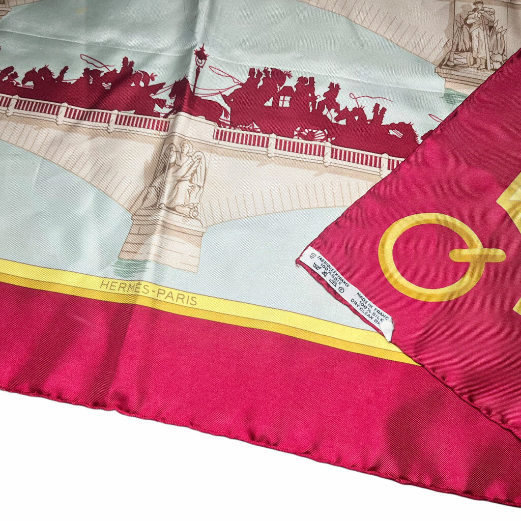 Hermes Silk Carre "Les Ponts De Paris" by Hugo Grygkar