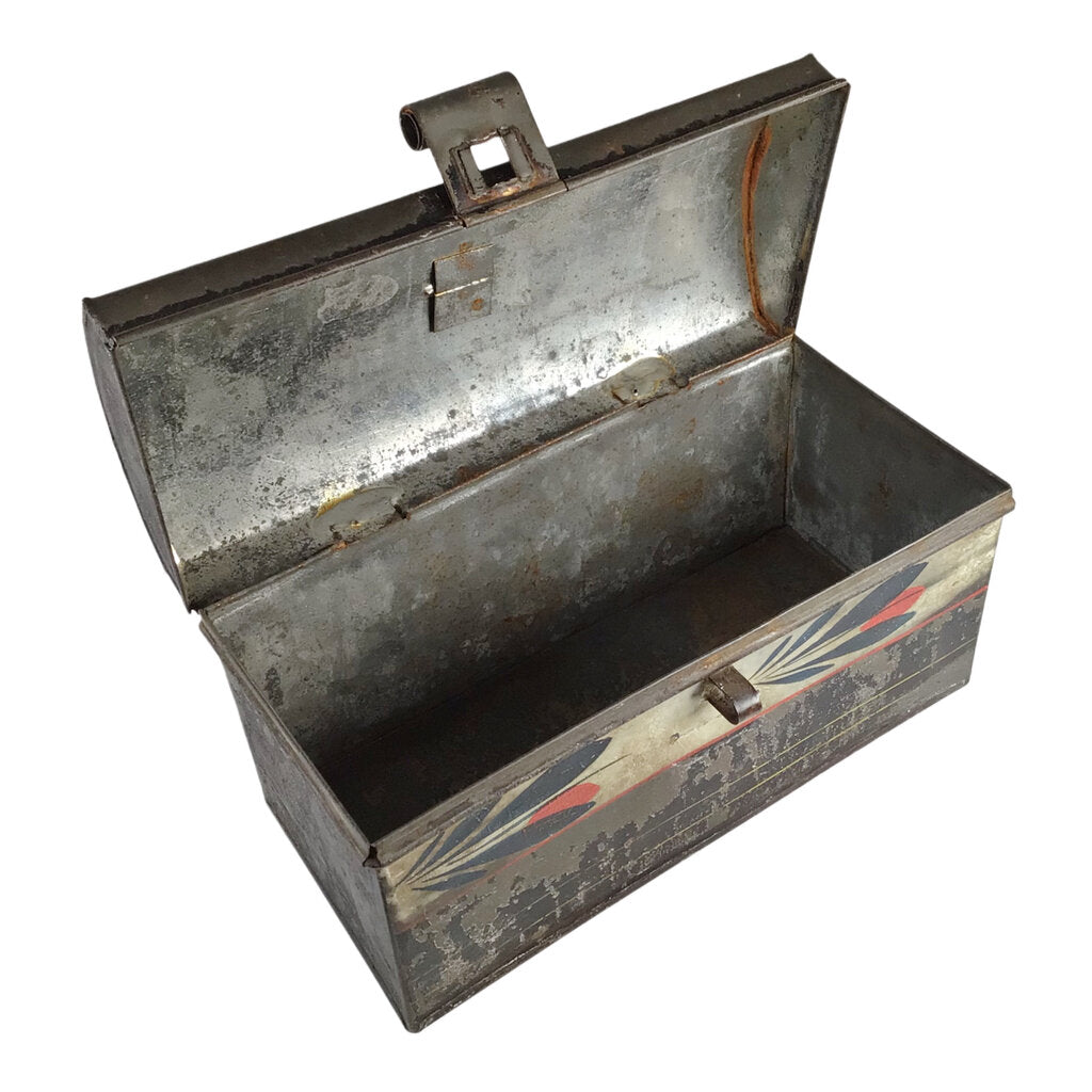 Antique Polychrome Toleware Document Box