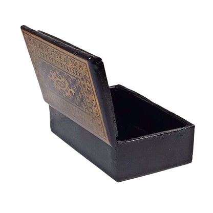 Antique Gilt & Lacquered Papier-Mache Snuff Box