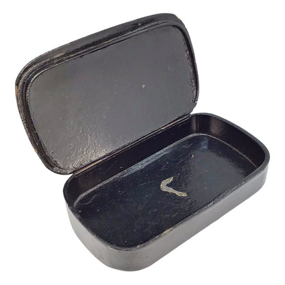 19th c. Painted & Lacquered Papier-Mache Snuff Box