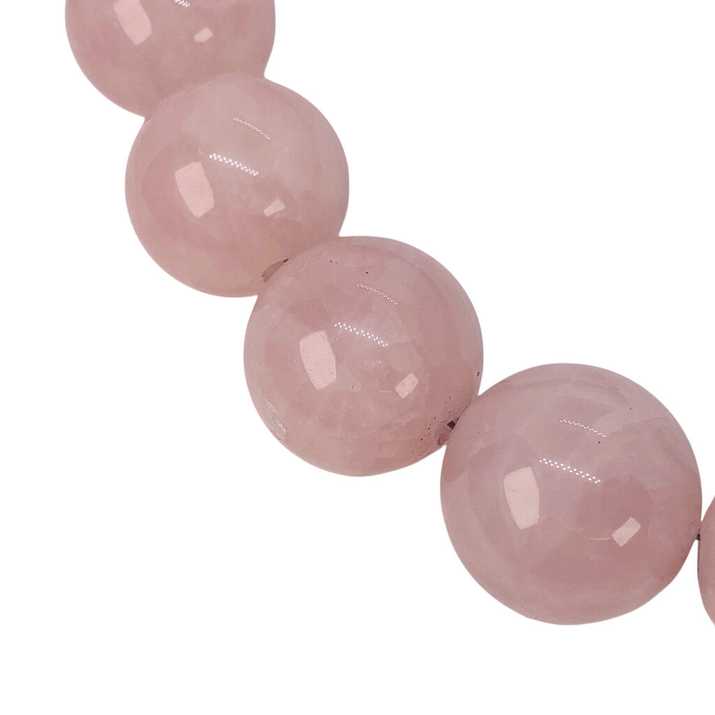Bobbie Medlin Rose Quartz Large Bead Necklace w. Large Tibetan Bead & Silver End Caps