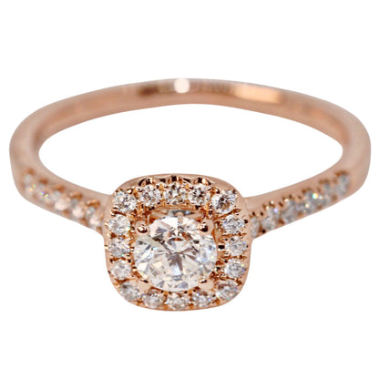 Diamond Halo Ring in 14Kt Rose Gold