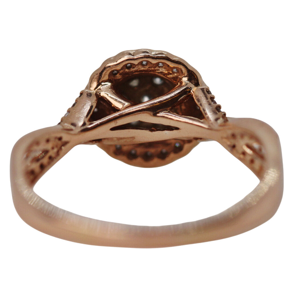 Diamond Halo Ring in 10Kt Rose Gold