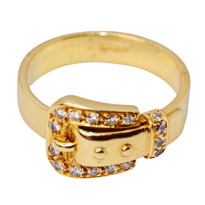 Diamond Buckle Ring in 18Kt Gold