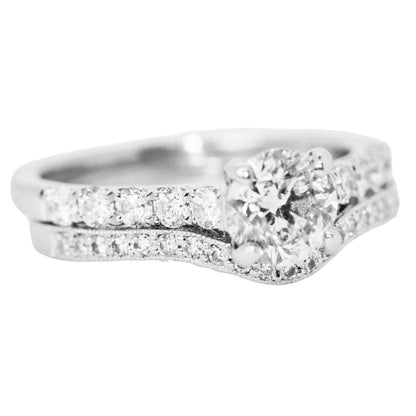 Platinum & Diamond Ring Center Stone 0.94 Carats