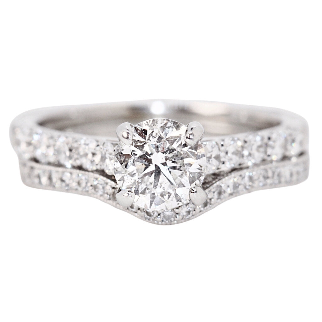 Platinum & Diamond Ring Center Stone 0.94 Carats