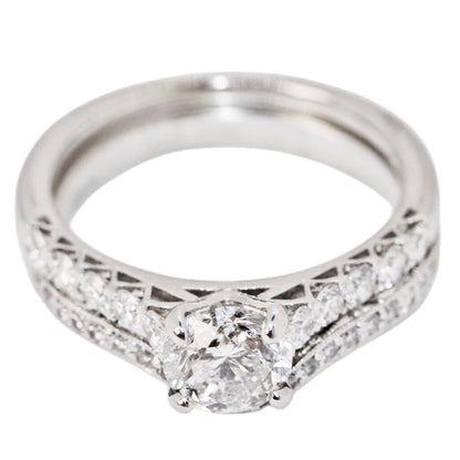 Platinum & Diamond Ring Center Stone 0.94 Carats