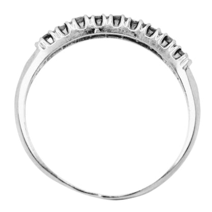Diamond Ring Set w. 9 Stones in 14Kt White Gold