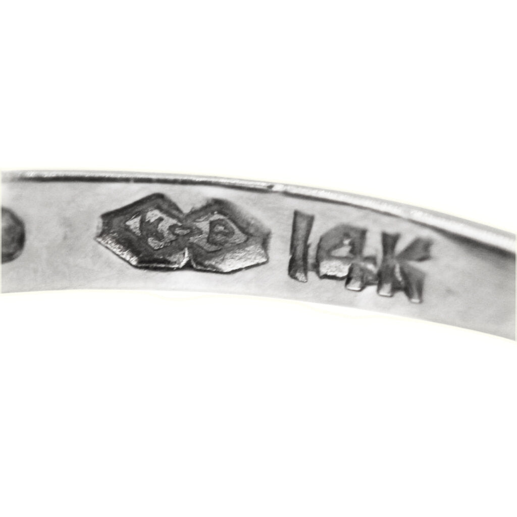 Diamond Ring Set w. 9 Stones in 14Kt White Gold