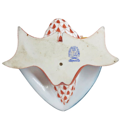 Herend Duck Outstretched Neck Orange & Blue