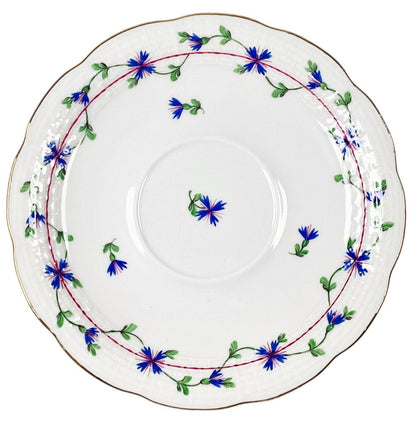 S/13 Herend Blue Garland Tea Cups & Saucers