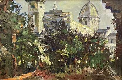 Roger San Miguel. Perspective on Manila Cathedral. Oil on Canvas. 1969