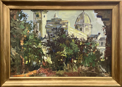Roger San Miguel. Perspective on Manila Cathedral. Oil on Canvas. 1969