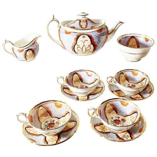 Antique Imari Style Hand Painted Hammersley England Porcelain Tea Set
