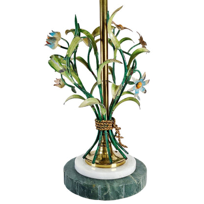 Mid Century Tole and Marble Lamp