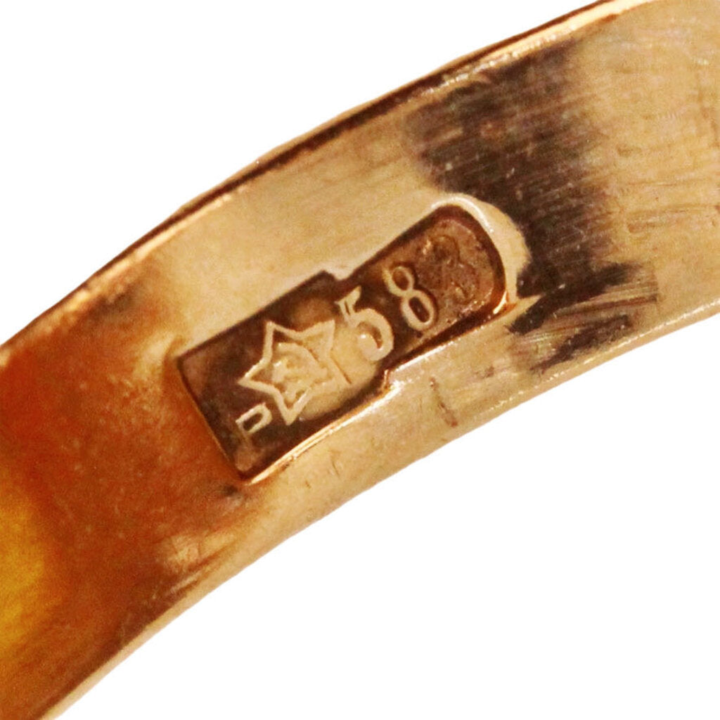 Amber Ring in 14Kt Gold