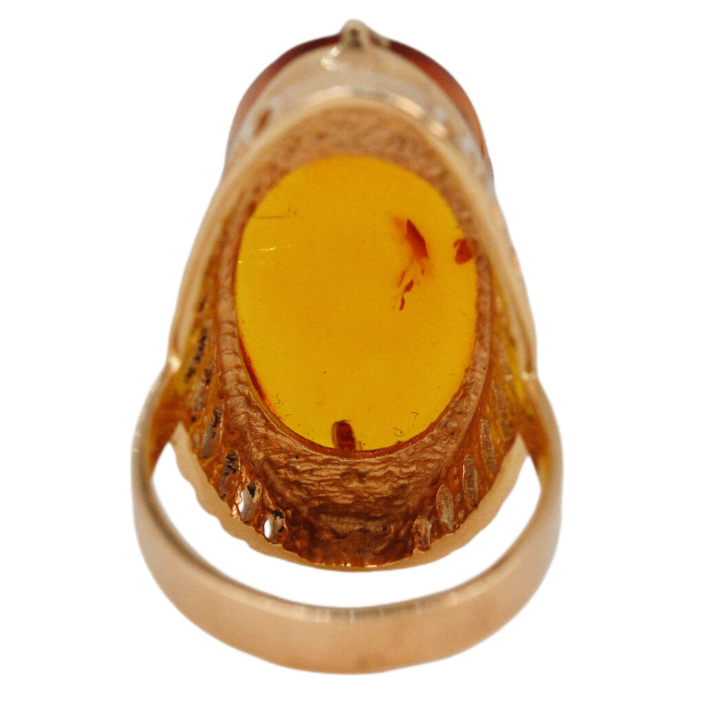 Amber Ring in 14Kt Gold
