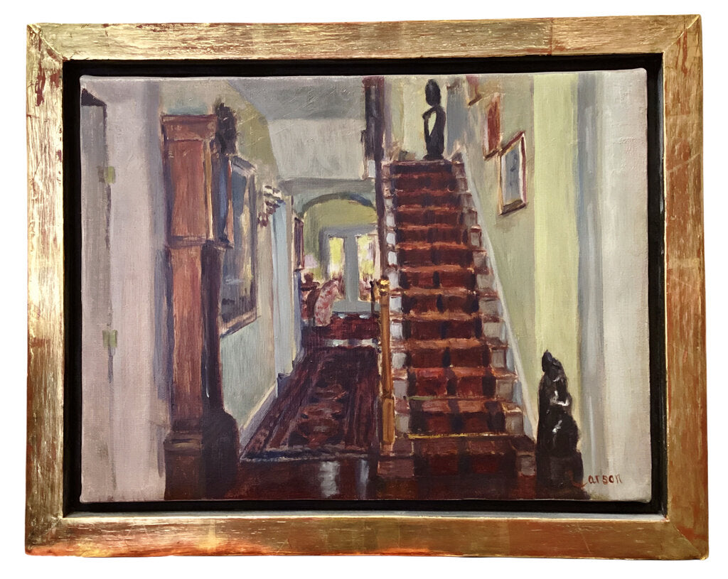 Dean Larson. "Hillbrook House, Hall". Oil on Panel 9" x 12"