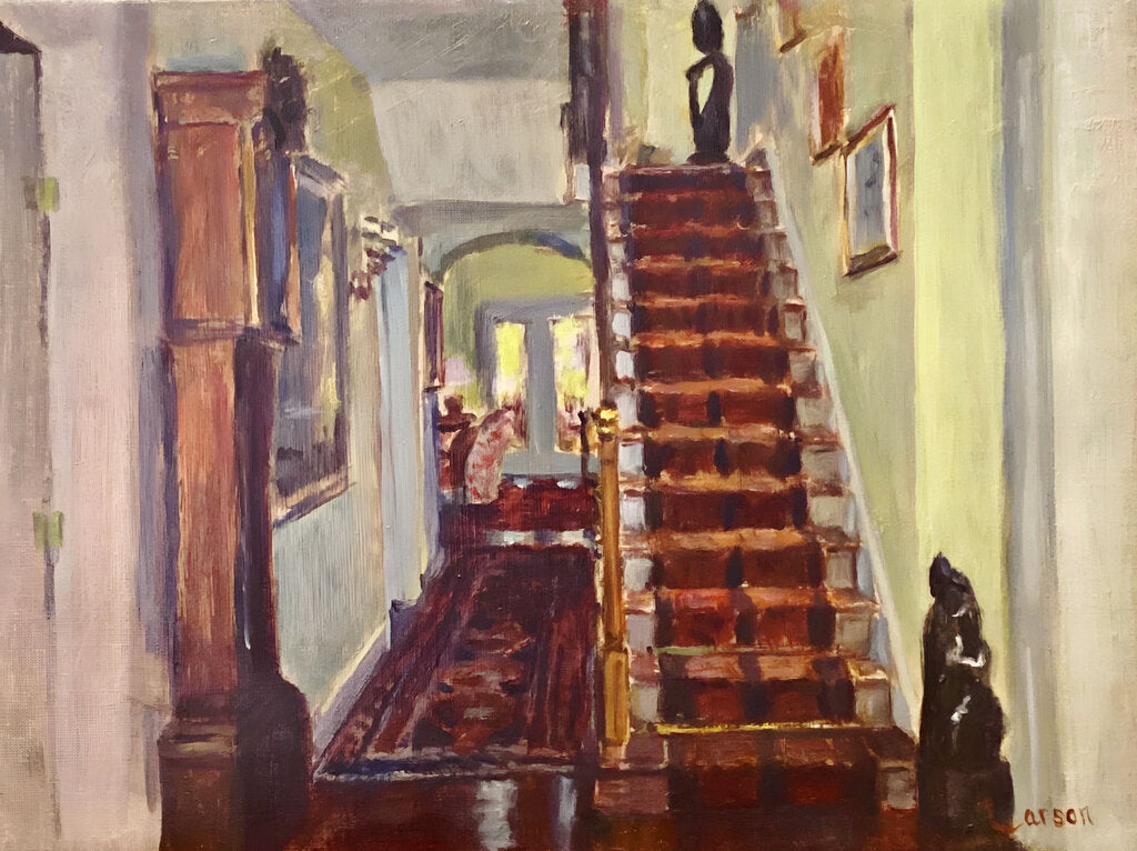 Dean Larson. "Hillbrook House, Hall". Oil on Panel 9" x 12"