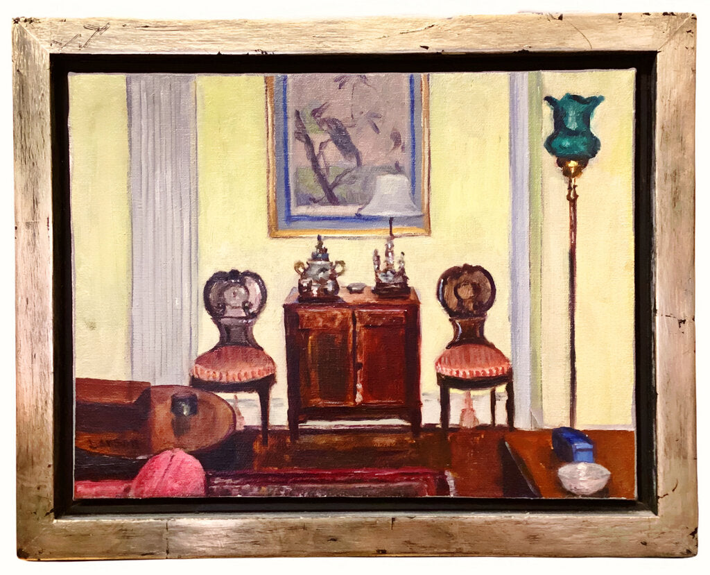 Dean Larson." Hillbrook House, Living Room". Oil on Panel 9" x 12"