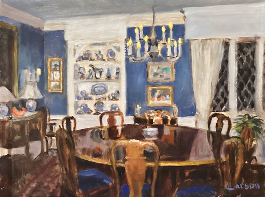 Dean Larson. "Hillbrook House, Dining Room". Oil on Panel