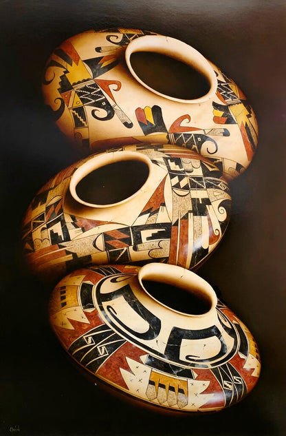 Greg English. "Yellow Ware of the Sikyatki". Oil on Board